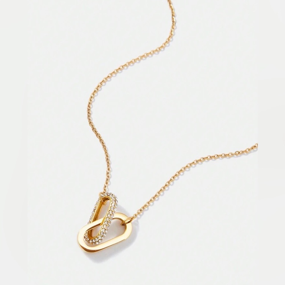 Celine13 Gold Plated Stainless Steel Interlocking Pendant Necklace‎